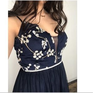 Navy blue floral dress